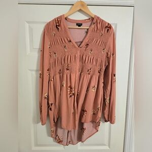 Torrid Pink Floral Blouse Size 1